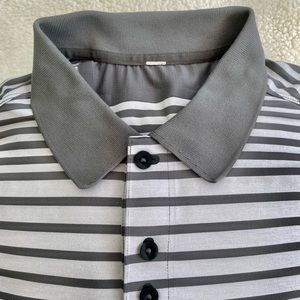 Lululemon Evolution Men's Medium Gray Stripe Polo
